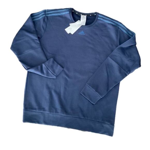 Adidas Men’s Fleece Sweatshirt Blue Size Large NWT - Picture 1 of 9